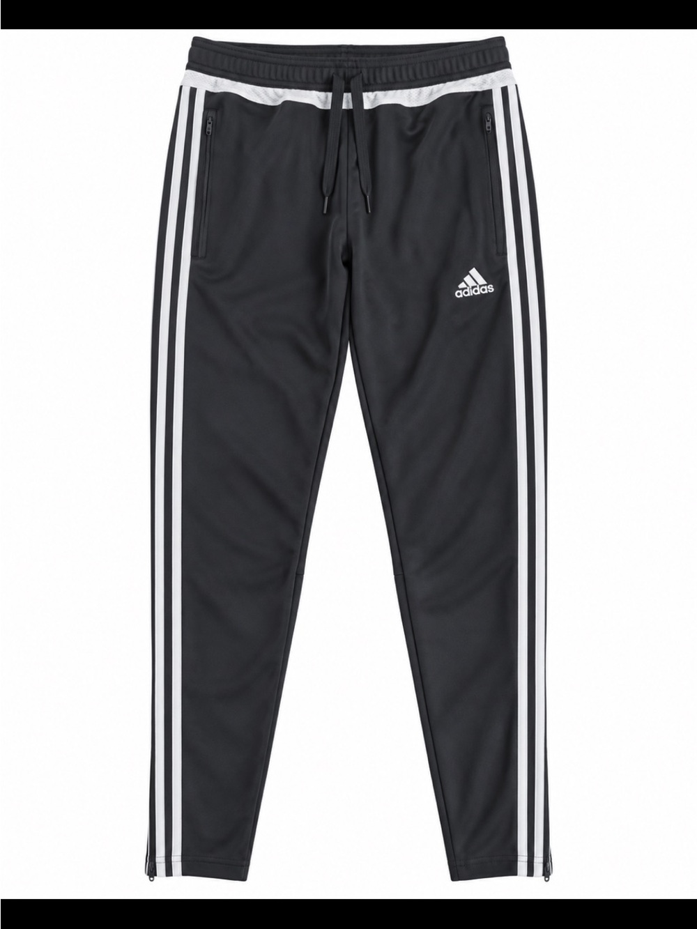 adidas Black Track Joggers with White Three-Stripes - Size XS